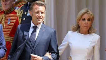 France's President Emmanuel Macron and his wife Brigitte Macron  plan to present 'photographic and scientific evidence' to prove that the first lady is not a transgender woman.  They sued the United States' far-right influencer and political commentator Candace Owens for defamation. File photo/AFP 