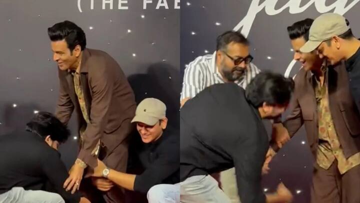 Anurag Kashyap touches Netflix's 'Inspector Zende' actor Manoj Bajpayee's feet at 'Jugnuma' premiere amid rumoured fallout- Watch