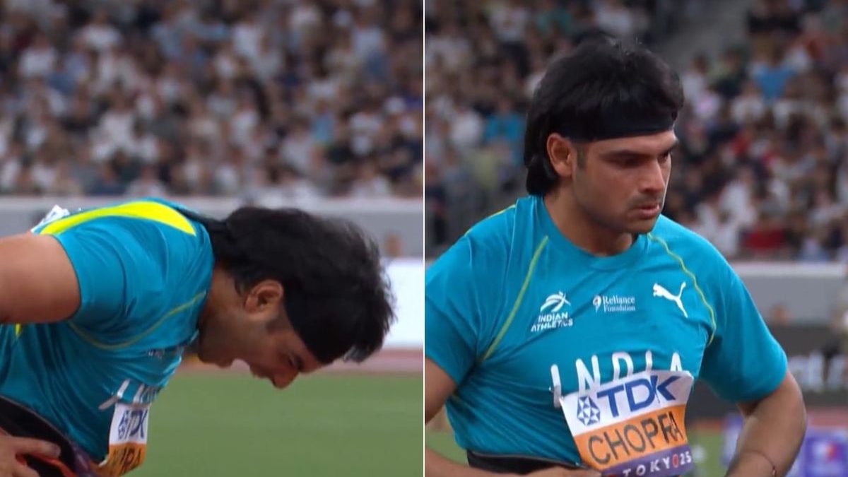 Neeraj Chopra fails to defend his title at World Championships in Tokyo. Image: Hotstar Neeraj Chopra fails to defend his title at World Championships in Tokyo. Image: Hotstar