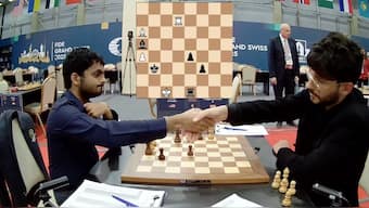 Nihal Sarin lost his clash against Alireza Firouzja and stands on 6 points after Round 9. Image: FIDE