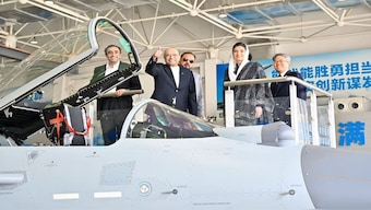 Pakistan President Asif Ali Zardari pictured during a visit to the Aviation Industry Corporation of China, alongside his children Bilawal and Aseefa. Image Courtesy: @PresOfPakistan/X