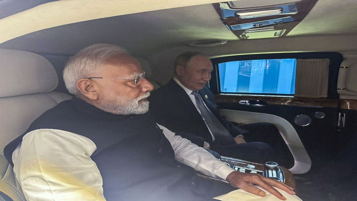 Prime Minister Narendra Modi and Russian President Vladimir Putin travel in the same car to the destination of their bilateral meeting on the sidelines of the Shanghai Cooperation Organisation in Tianjin. PTI Prime Minister Narendra Modi and Russian President Vladimir Putin travel in the same car to the destination of their bilateral meeting on the sidelines of the Shanghai Cooperation Organisation in Tianjin. PTI