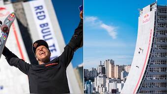 Sandro Dias created two world records with his incredible stunt in Brazil. Image: Red Bull