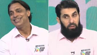 Shoaib Akhtar and Misbah-ul-Haq had a light-hearted moment on live TV while discussing India's batting. Image: Insta/tapmad
