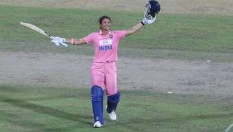 Smriti Mandhana smashed a 50-ball century against Australia. Image: AFP