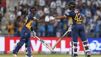 Pathum Nissanka and Kamil Mishara in action against Bangladesh. Image: AP