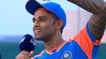 Suryakumar Yadav at the toss against Oman. Image: SonyLiv
