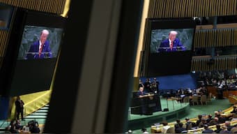 US President Donald Trump delivers remarks to the United Nations General Assembly at the UN headquarters in New York City on September 23. AFP