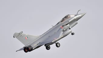 IAF fighter aircraft Rafale flies past during the 13th edition of Aero India, in Bengaluru on February 3, 2021. File Photo/PTI