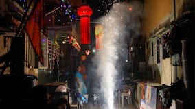 How did firecrackers become part of Diwali celebrations?