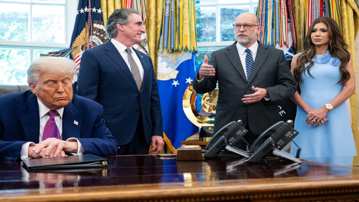 OMB Director Russell Vought (2nd R) speaks about the upcoming wildfire and hurricane seasons alongside US President Donald Trump (L), Secretary of the Interior Doug Burgum (2nd L), and Secretary of Homeland Security Kristi Noem (R) in the Oval Office of the White House in Washington, DC, on June 10, 2025. File Image AFP OMB Director Russell Vought (2nd R) speaks about the upcoming wildfire and hurricane seasons alongside US President Donald Trump (L), Secretary of the Interior Doug Burgum (2nd L), and Secretary of Homeland Security Kristi Noem (R) in the Oval Office of the White House in Washington, DC, on June 10, 2025. File Image AFP