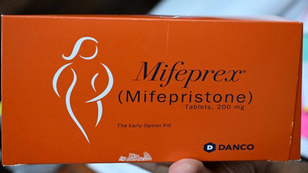Mifepristone (Mifeprex), one of the two drugs used in a medication abortion, is displayed at the Women's Reproductive Clinic, which provides legal medication abortion services, in Santa Teresa, New Mexico, on June 15, 2022. File Image / AFP