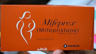  Mifepristone (Mifeprex), one of the two drugs used in a medication abortion, is displayed at the Women's Reproductive Clinic, which provides legal medication abortion services, in Santa Teresa, New Mexico, on June 15, 2022. File Image / AFP