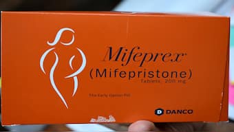  Mifepristone (Mifeprex), one of the two drugs used in a medication abortion, is displayed at the Women's Reproductive Clinic, which provides legal medication abortion services, in Santa Teresa, New Mexico, on June 15, 2022. File Image / AFP