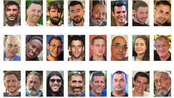 This combination of images provided by Hostage's Family Forum shows some of the deceased that were held in Gaza when the latest ceasefire started. AP