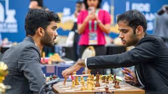 Reigning world champion D Gukesh could be facing Indian No 1 Arjun Erigaisi in the final of the upcoming FIDE World Cup in Goa if both players go the full distance of the 206-player tournament. Image credit: FIDE/Michal Walusza