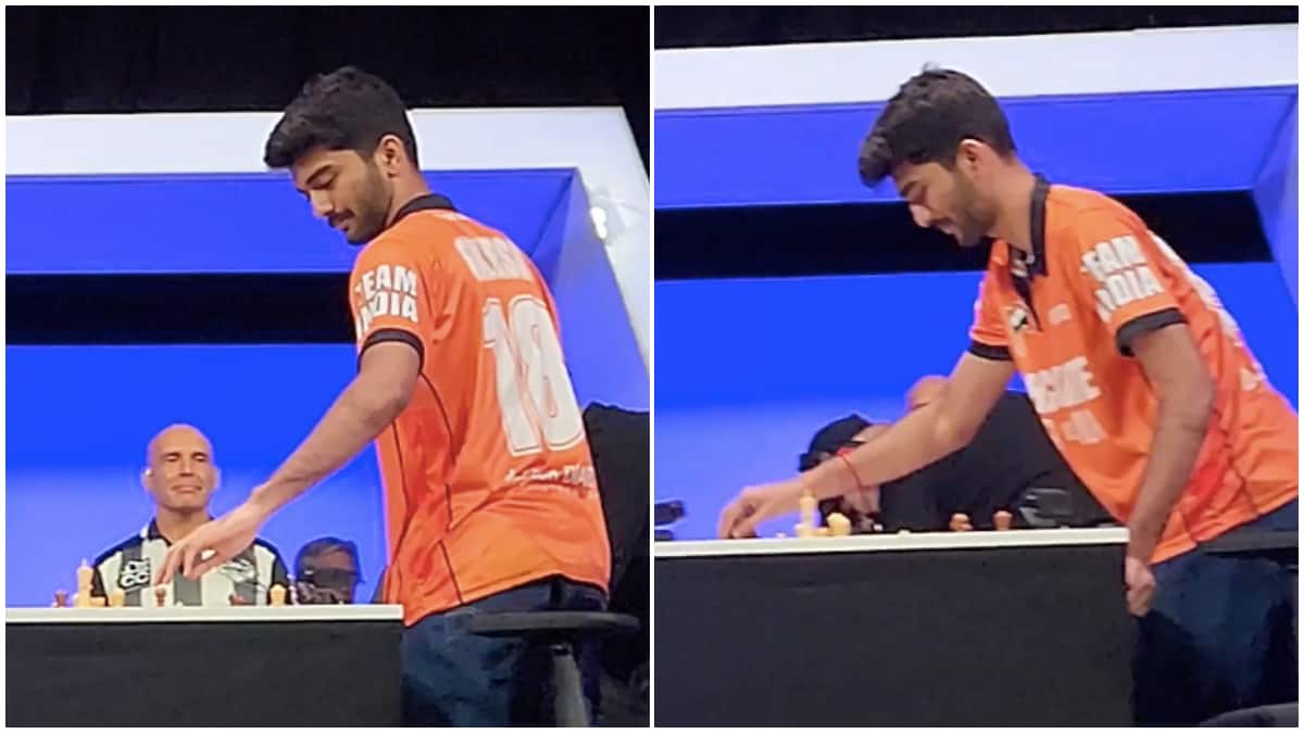 <div>Gukesh does Gukesh things, calmly resets board after Hikaru's controversial gesture in 'Checkmate: USA vs India'</div>