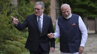 PM Modi will meet his UK counterpart Keir Starmer in Mumbai. File image/AP