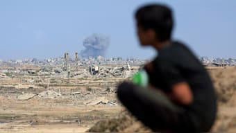 Smoke rises following explosions amid the Israeli military offensive in Gaza City, as seen from the central Gaza Strip. Reuters