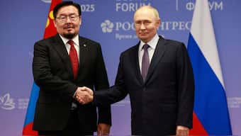 Russian President Vladimir Putin attends a meeting with Mongolian Prime Minister Zandanshatar Gombojav on the sidelines of Eastern Economic Forum in Vladivostok, Russia, on September 4, 2025. (Photo: Sputnik/Vladimir Smirnov/Pool via Reuters)