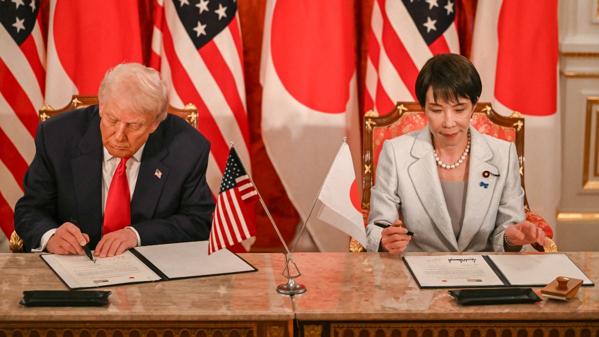 Japan's Prime Minister Sanae Takaichi (R) and US President Donald Trump attend a signing ceremony after a Japan-US Summit at the Akasaka State Guest House in Tokyo on October 28, 2025. AFP File Japan's Prime Minister Sanae Takaichi (R) and US President Donald Trump attend a signing ceremony after a Japan-US Summit at the Akasaka State Guest House in Tokyo on October 28, 2025. AFP File