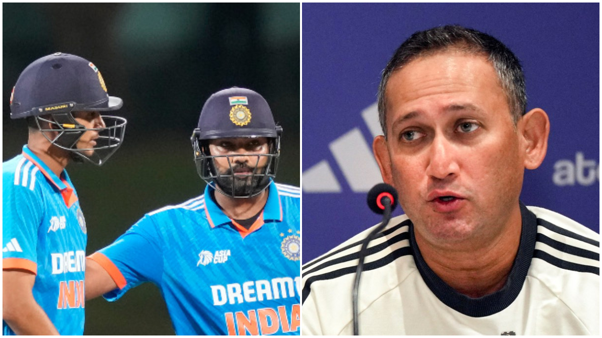 Chief selector Ajit Agarkar offered explanation on Shubman Gill succeeding Rohit Sharma as India ODI captain after unveiling the Men in Blue's squads for the upcoming white-ball tour of Australia on Saturday, 4 October. Image credit: AP/PTI Chief selector Ajit Agarkar offered explanation on Shubman Gill succeeding Rohit Sharma as India ODI captain after unveiling the Men in Blue's squads for the upcoming white-ball tour of Australia on Saturday, 4 October. Image credit: AP/PTI