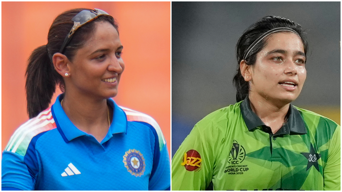 India captain Harmanpreet Kaur and her Pakistani counterpart Fatima Sana. Image credit: PTI/AP India captain Harmanpreet Kaur and her Pakistani counterpart Fatima Sana. Image credit: PTI/AP