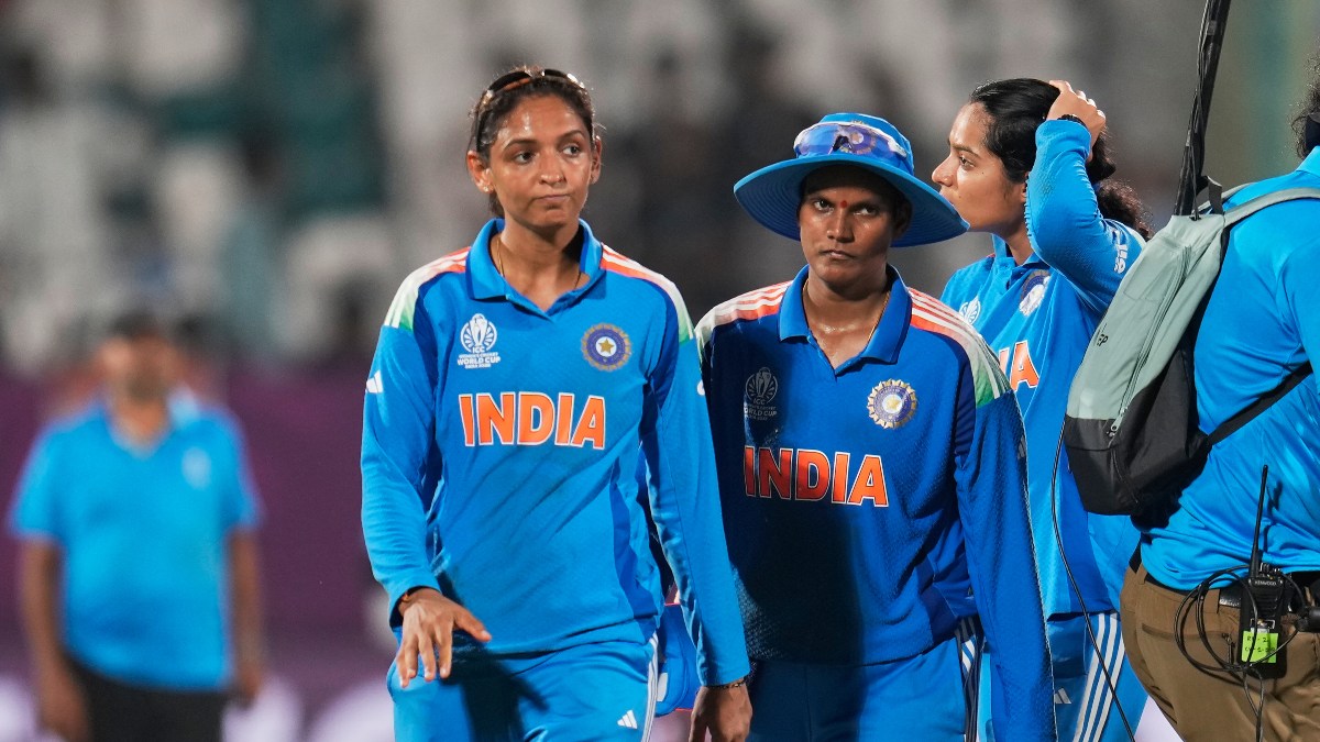 India captain Harmanpreet Kaur reacts following her team's three-wicket defeat against South Africa in their ICC Women's World Cup match in Visakhapatnam on Thursday, 9 October. AP India captain Harmanpreet Kaur reacts following her team's three-wicket defeat against South Africa in their ICC Women's World Cup match in Visakhapatnam on Thursday, 9 October. AP
