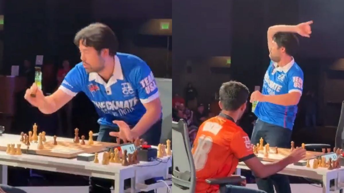 Hikaru Nakamura has defended throwing D Gukesh's king into the crowd and explained his celebration. Images: ChessBase India
Hikaru Nakamura has defended throwing D Gukesh's king into the crowd and explained his celebration. Images: ChessBase India