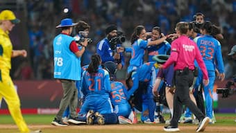 India completed a world record chase to beat Australia, reach Women’s World Cup 2025 final. Image: PTI