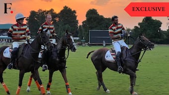 (L to R) Angad Kalaan (not pictured), Br Devvrat Singh Jhalamand, Lance Watson and HH Sawai Padmanabh Singh can be seen after winning the final of the Gen. Amar Singh Kanota Cup at the Rambagh Polo Ground in Jaipur on September 28, 2025. Anmol Singla/Firstpost