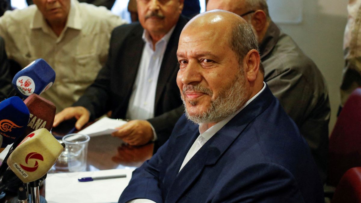 general Hamas politburo member Khalil al-Hayya attends a news conference in Damascus, Syria, October 19, 2022. File Image/Reuters