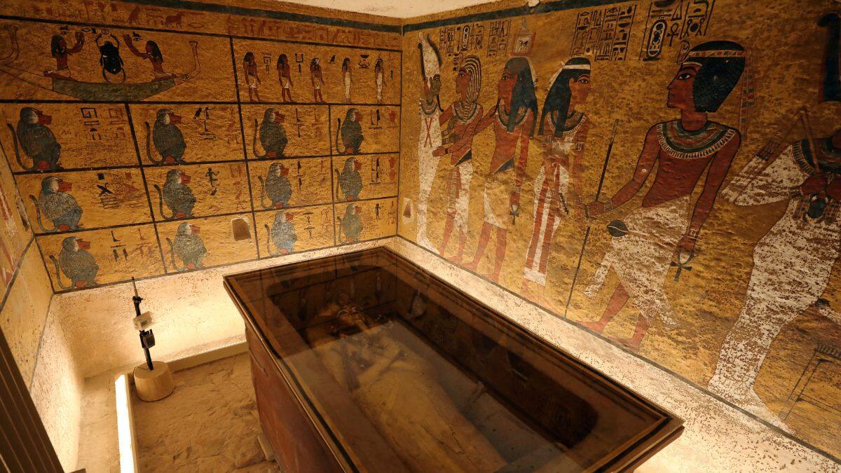 The sarcophagus of boy pharaoh King Tutankhamun is on display in his newly renovated tomb in the Valley of the Kings in Luxor, Egypt, January 31, 2019. File Image/Reuters