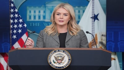 White House press secretary Karoline Leavitt speaking with reporters in the James Brady Press Briefing Room at the White House on Wednesday. AP File