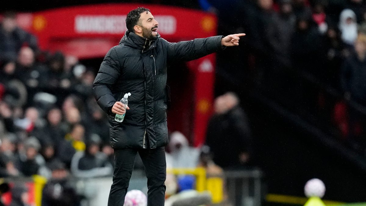 Manchester United manager Ruben Amorim could get sacked if the team loses against Sunderland. Image: AP Manchester United manager Ruben Amorim could get sacked if the team loses against Sunderland. Image: AP
