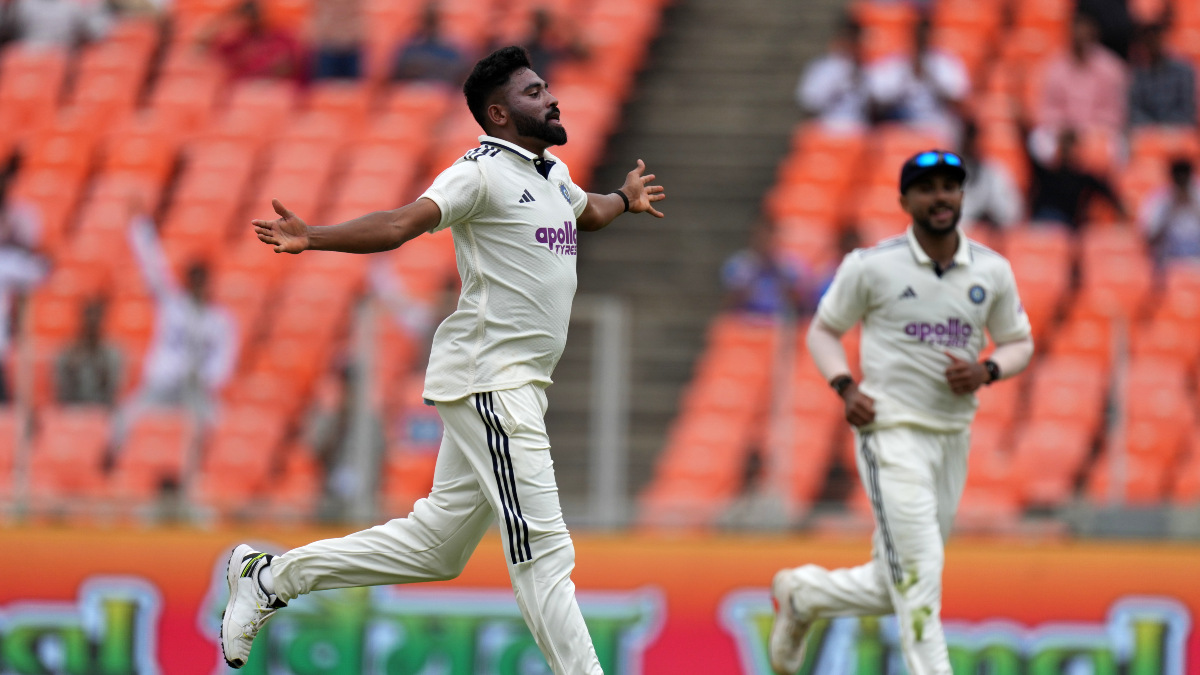 Mohammed Siraj led the way with a haul of 4/40 as India bowled West Indies out for just 162 on Day 1 of the first Test in Ahmedabad. AP Mohammed Siraj led the way with a haul of 4/40 as India bowled West Indies out for just 162 on Day 1 of the first Test in Ahmedabad. AP