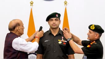 Javelin star Neeraj Chopra was conferred with the honorary rank of Lieutenant Colonel in the Territorial Army in the presence of Defence Minister Rajnath Singh and Chief of Army Staff Upendra Dwivedi in New Delhi on Wednesday. PTI