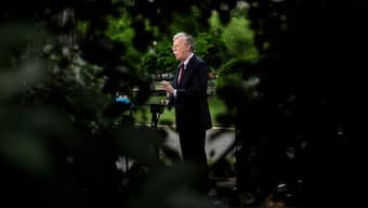 National Security Advisor John Bolton speaks to Fox News outside the White House May 1, 2019, in Washington, DC.