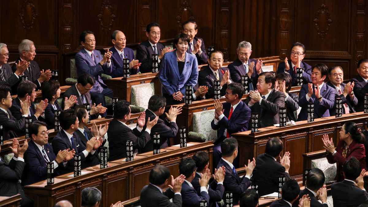 Leader of Japan's ruling Liberal Democratic Party (LDP) Sanae Takaichi reacts as she receives applause after being elected as prime minister, at the Lower House of Parliament in Tokyo, Japan, October 21, 2025. File Image/Reuters Leader of Japan's ruling Liberal Democratic Party (LDP) Sanae Takaichi reacts as she receives applause after being elected as prime minister, at the Lower House of Parliament in Tokyo, Japan, October 21, 2025. File Image/Reuters