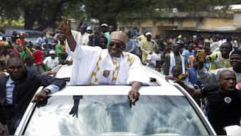 Presidential candidate Issa Tchiroma Bakary of the Cameroon National Salvation Front (FSNC) waves as he arrives during the launch of his electoral campaign in Yagoua, Cameroon, on September 30, 2025. Reuters File