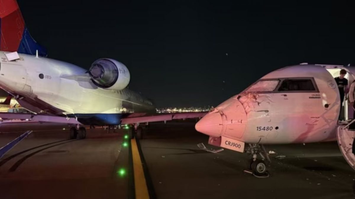 Watch: Two Delta planes collide on taxiway at New York’s LaGuardia airport