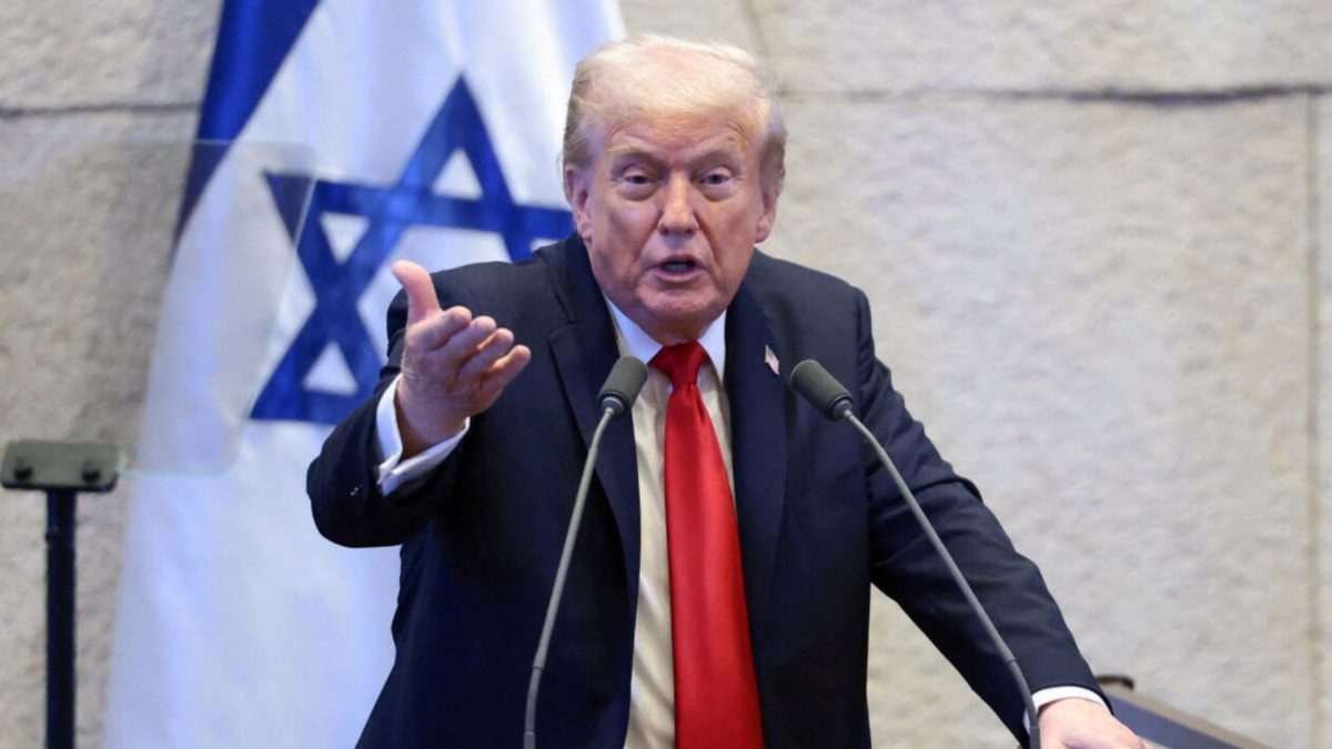 Donald Trump addressing the Israeli parliament Donald Trump addressing the Israeli parliament