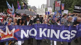 Thousands join ‘No Kings’ rallies across US and Europe to protest Trump