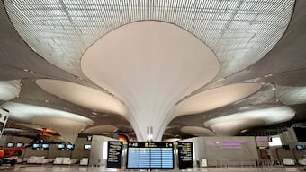 Interiors of the newly-constructed Navi Mumbai International Airport (NMIA) in Navi Mumbai, Maharashtra, October 4, 2025. PTI