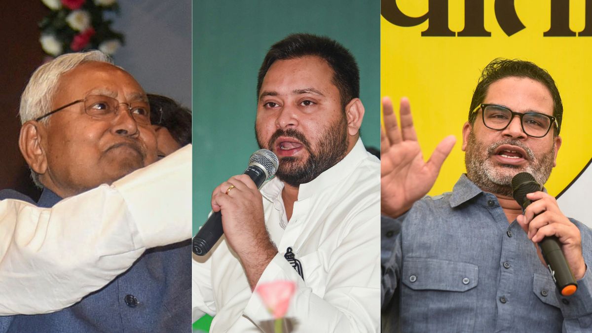 Nitish Kumar, Tejashwi Yadav and Prashant Kishor. PTI Nitish Kumar, Tejashwi Yadav and Prashant Kishor. PTI