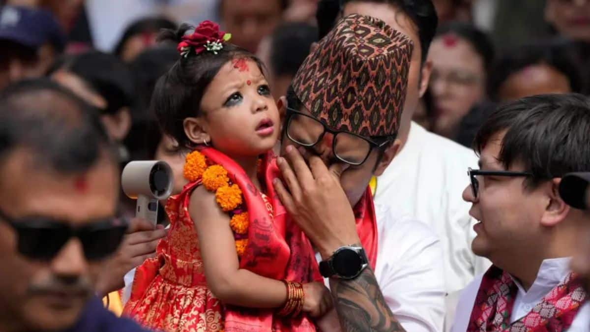 Nepal enthrones two-year-old as living goddess revered by Hindus and Buddhists