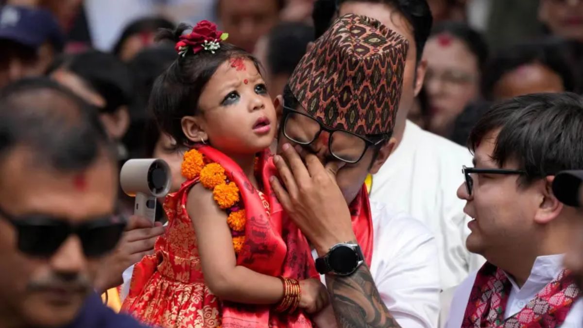 Nepal enthrones two-year-old as living goddess revered by Hindus and Buddhists