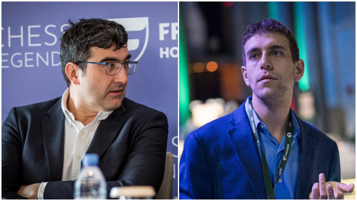 Russian chess icon Vladimir Kramnik had accused American GM Daniel Naroditsky of cheating in October last year. Image credit: FIDE Russian chess icon Vladimir Kramnik had accused American GM Daniel Naroditsky of cheating in October last year. Image credit: FIDE