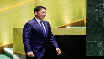 Mongolia's President Ukhnaa Khurelsukh. Reuters