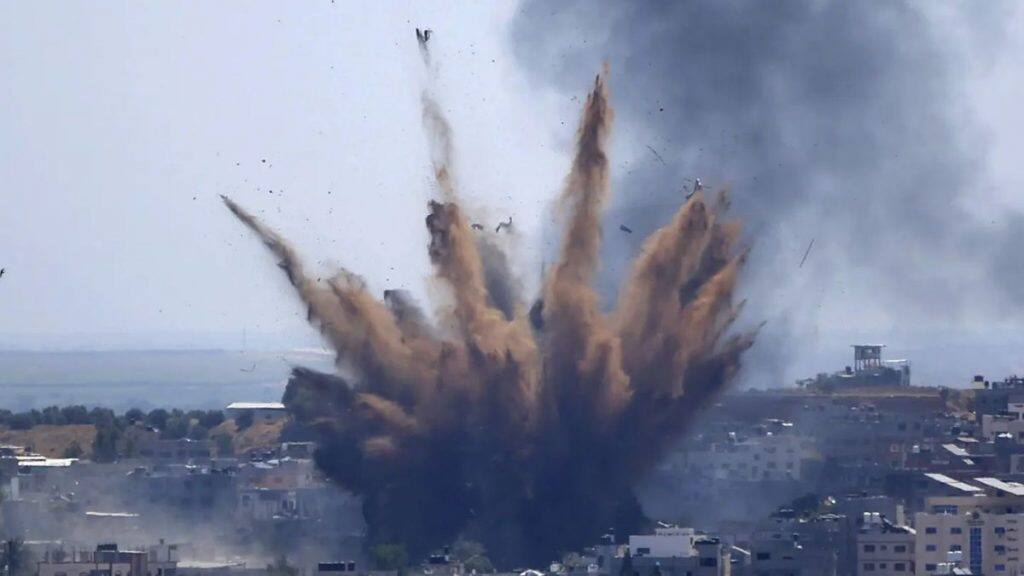 Smoke rises following Israeli airstrikes on a building in Gaza City. File image/AP